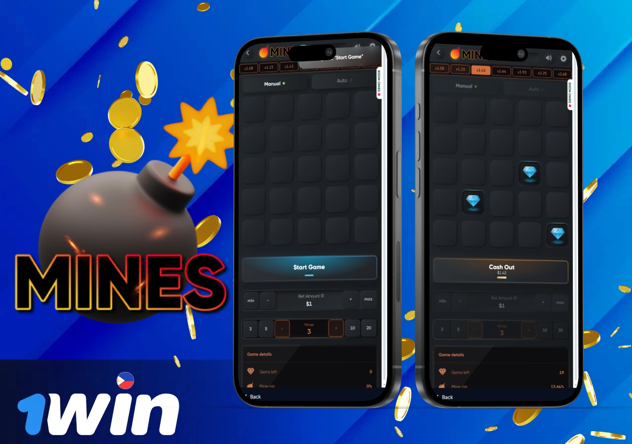 Details on accessing and enjoying Mines via the mobile app
